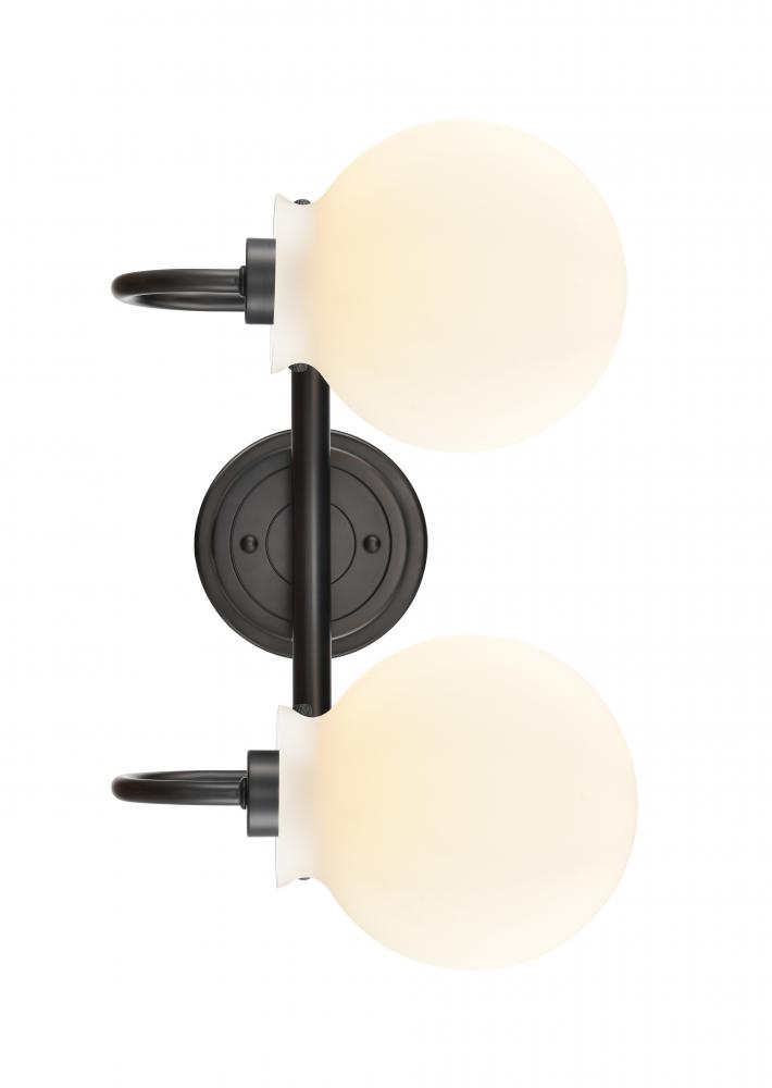 Olivia - 2 Light - 17 inch - Matte Black - Bath Vanity Light