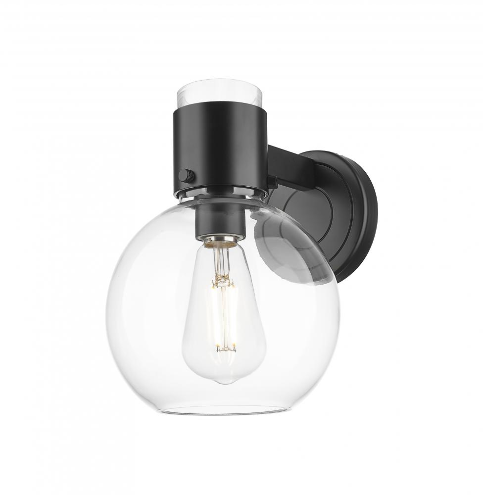 Lawton Sphere - 1 Light - 8 inch - Matte Black - Sconce