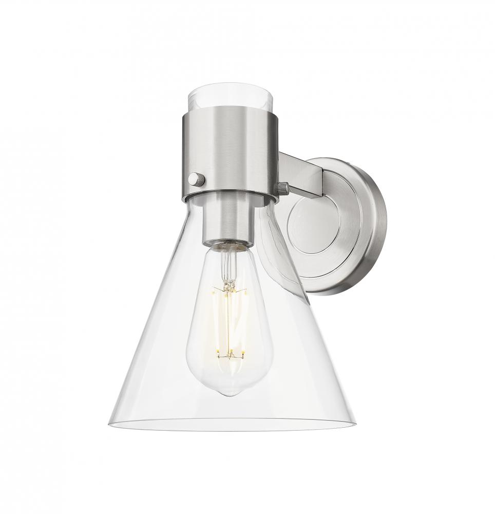 Lawton Cone - 1 Light - 8 inch - Satin Nickel - Sconce