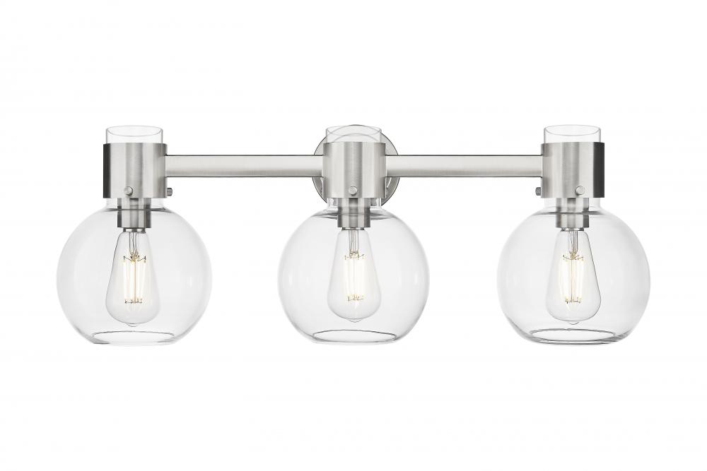 Lawton Sphere - 3 Light - 27 inch - Satin Nickel - Bath Vanity Light