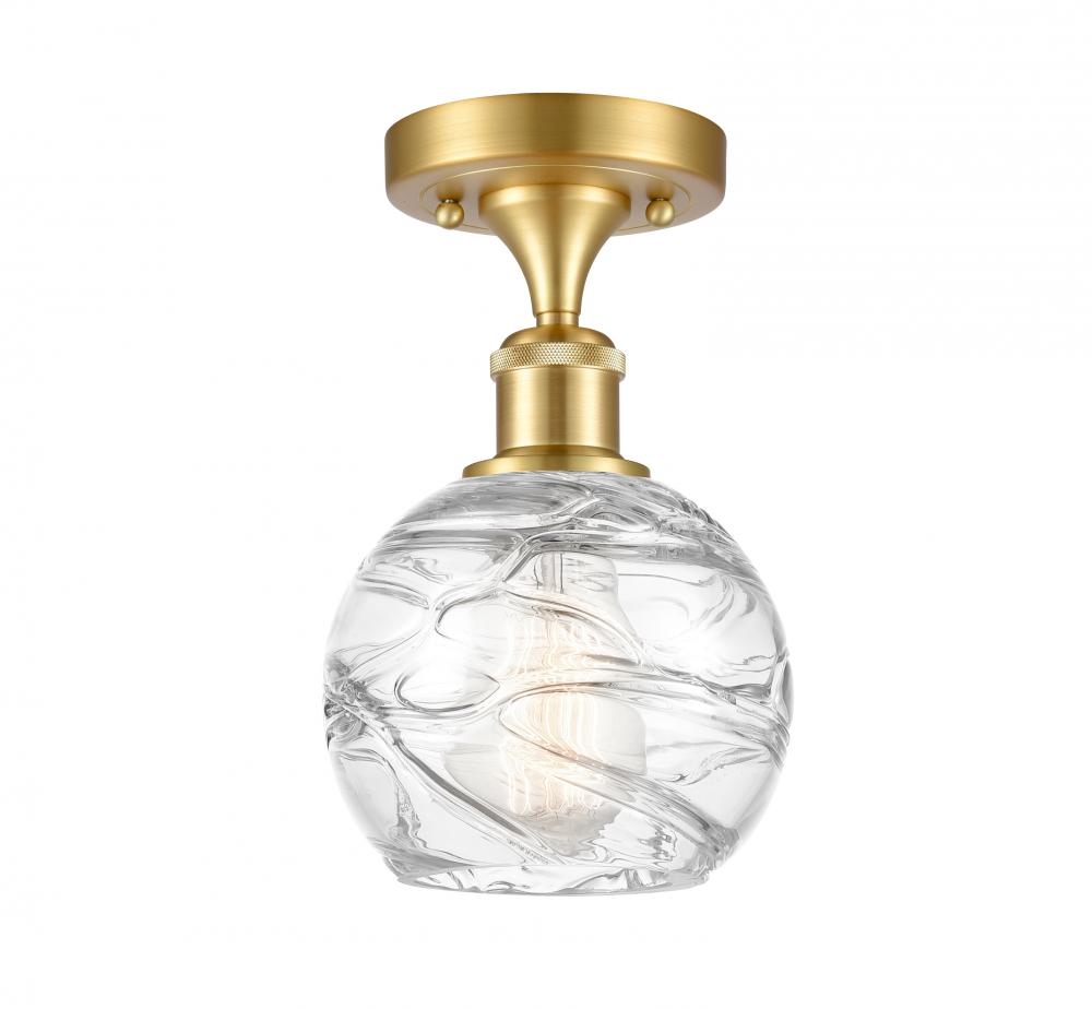 Athens Deco Swirl - 1 Light - 6 inch - Satin Gold - Semi-Flush Mount