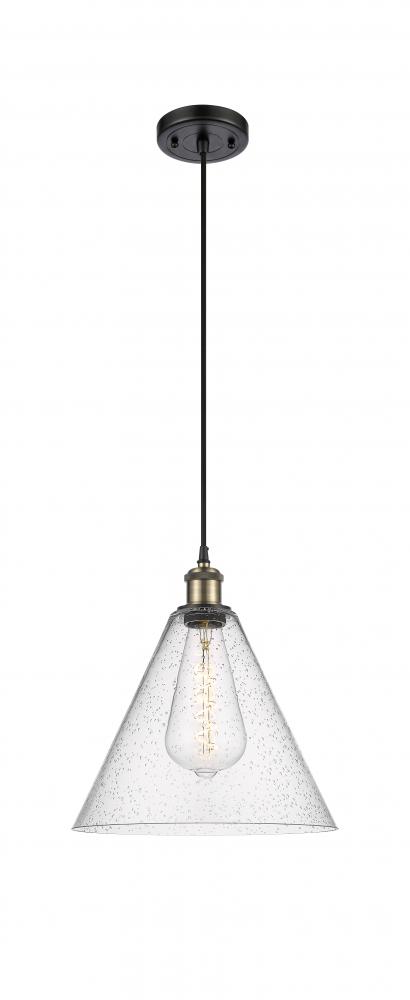 Berkshire - 1 Light - 12 inch - Black Antique Brass - Cord hung - Mini Pendant