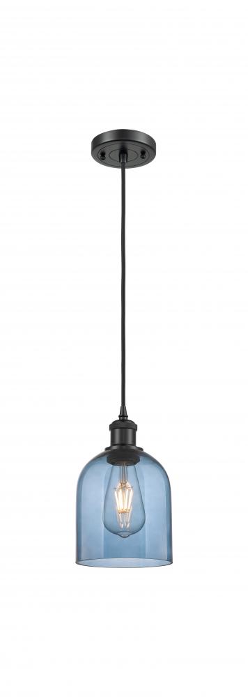 Bella - 1 Light - 6 inch - Matte Black - Cord hung - Mini Pendant