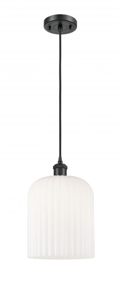 Bridal Veil - 1 Light - 5 inch - Matte Black - Cord hung - Mini Pendant
