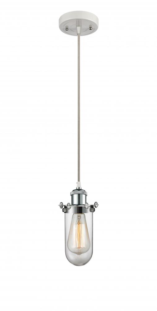 Kingsbury - 1 Light - 4 inch - White Polished Chrome - Cord hung - Mini Pendant