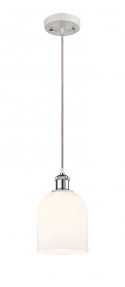 Bella - 1 Light - 6 inch - White Polished Chrome - Cord hung - Mini Pendant