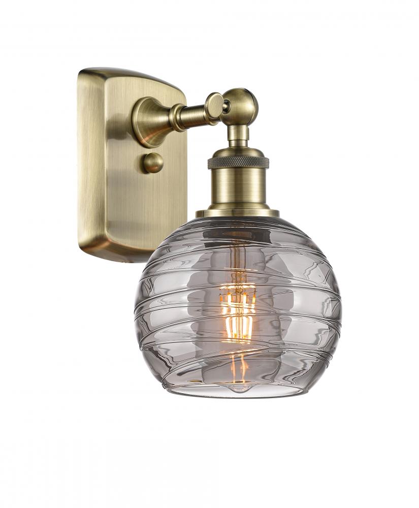 Athens Deco Swirl - 1 Light - 6 inch - Antique Brass - Sconce