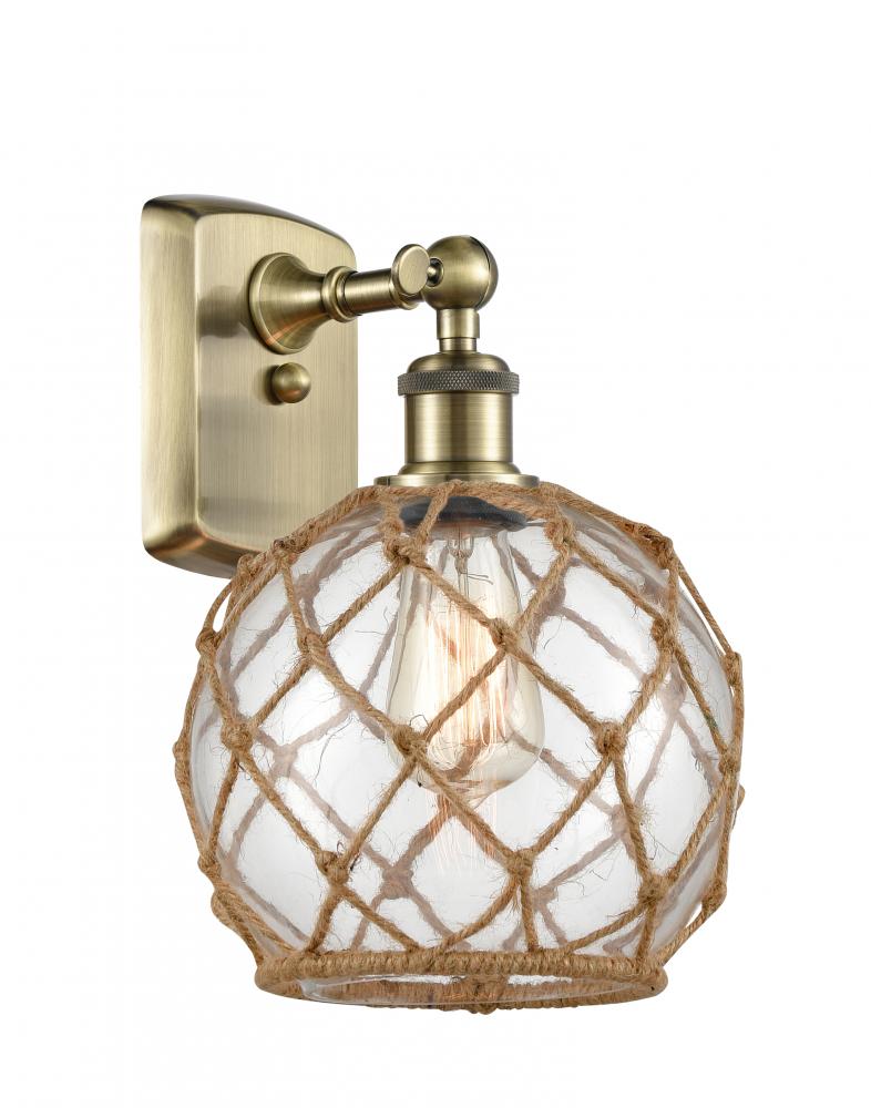 Farmhouse Rope - 1 Light - 8 inch - Antique Brass - Sconce