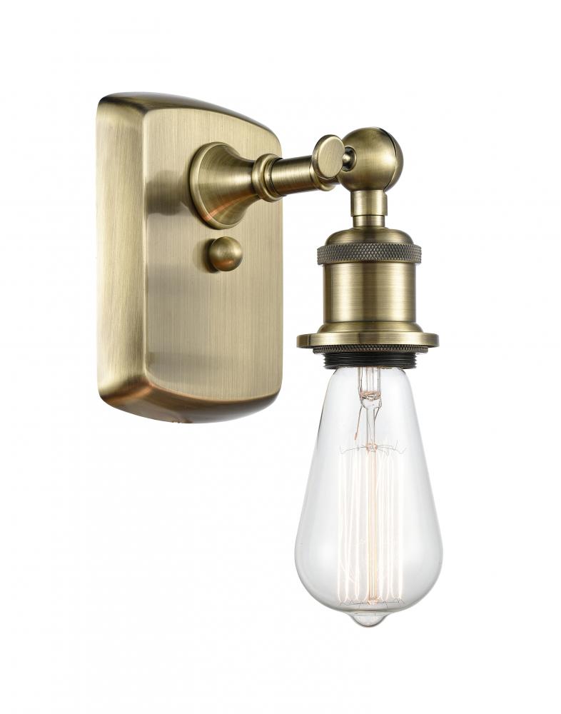 Bare Bulb - 1 Light - 5 inch - Antique Brass - Sconce