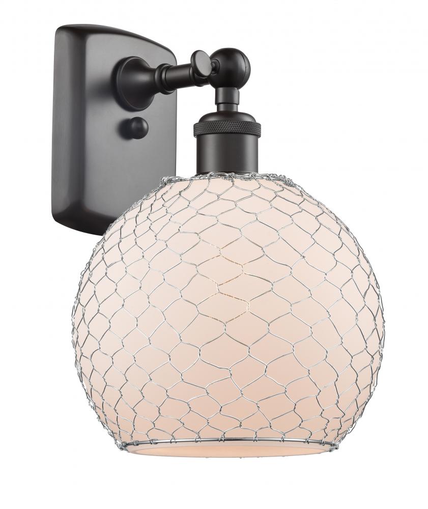 Farmhouse Chicken Wire - 1 Light - 8 inch - Oil Rubbed Bronze - Sconce