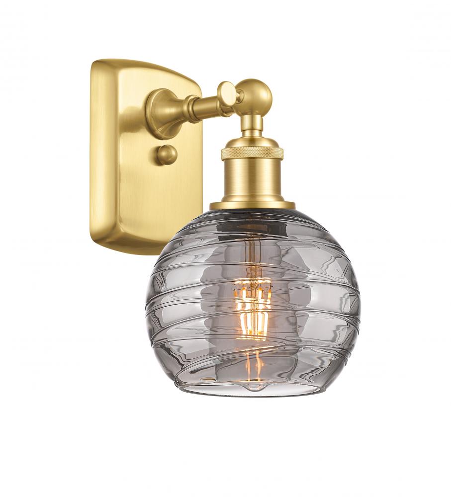 Athens Deco Swirl - 1 Light - 6 inch - Satin Gold - Sconce