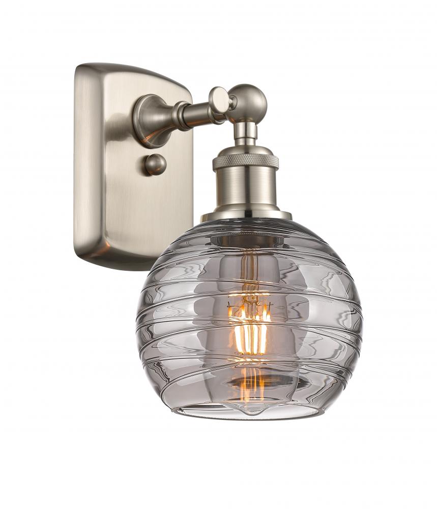 Athens Deco Swirl - 1 Light - 6 inch - Brushed Satin Nickel - Sconce