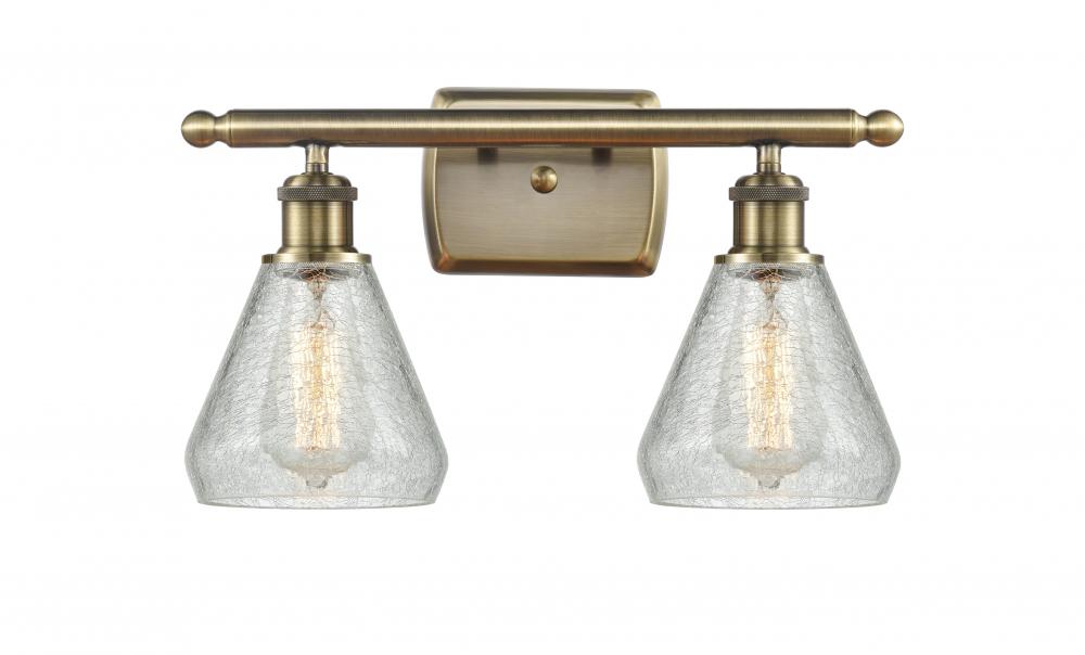 Conesus - 2 Light - 16 inch - Antique Brass - Bath Vanity Light