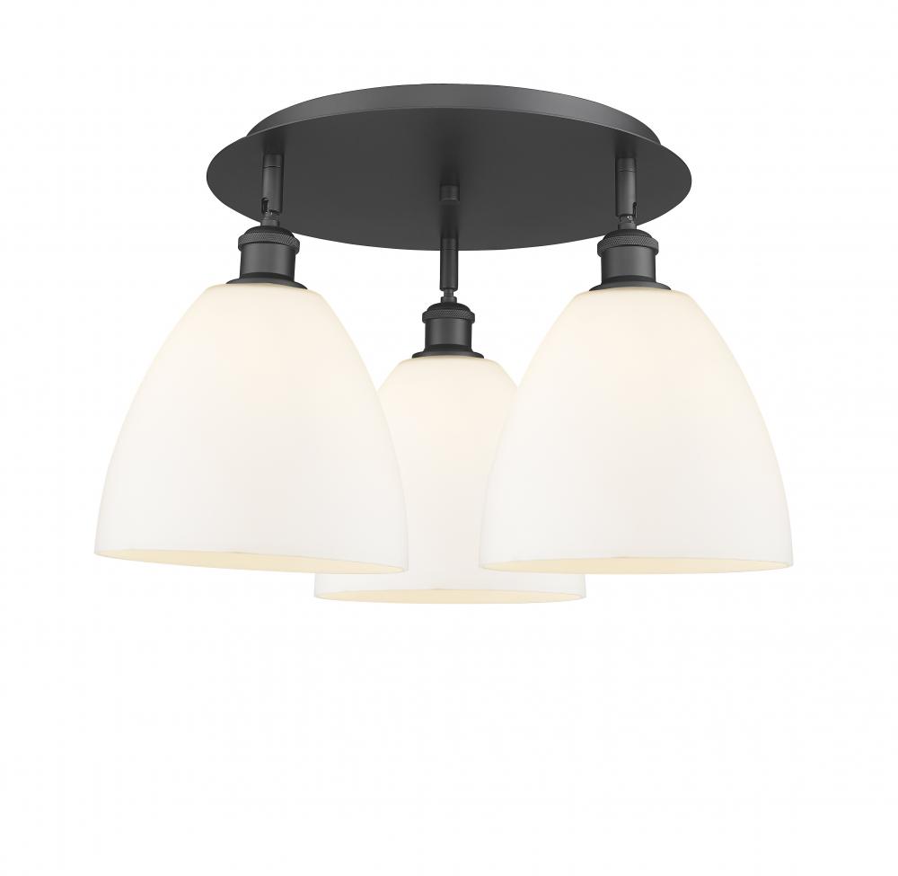 Bristol - 3 Light - 21 inch - Matte Black - Flush Mount