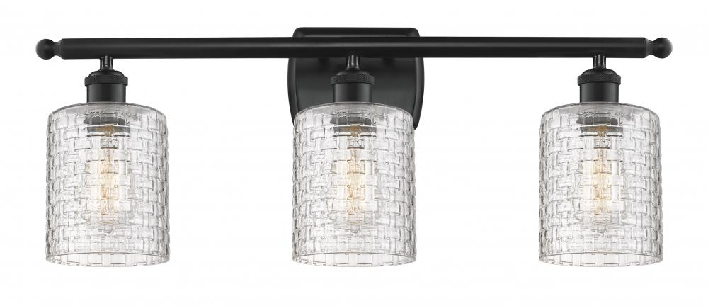 Cobbleskill - 3 Light - 25 inch - Matte Black - Bath Vanity Light