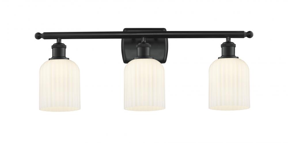 Bridal Veil - 3 Light - 25 inch - Matte Black - Bath Vanity Light