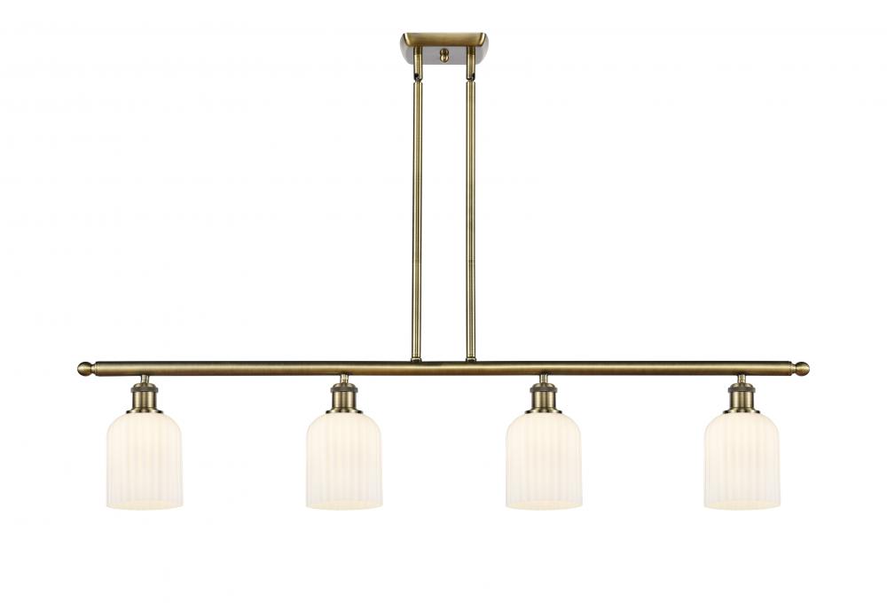 Bridal Veil - 4 Light - 48 inch - Antique Brass - Cord hung - Island Light