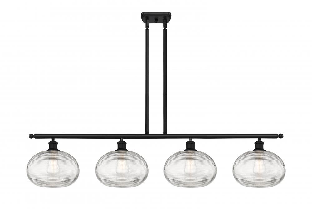 Ithaca - 4 Light - 48 inch - Matte Black - Cord hung - Island Light