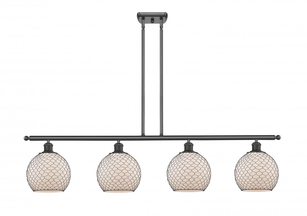 Farmhouse Chicken Wire - 4 Light - 48 inch - Oil Rubbed Bronze - Cord hung - Island Light