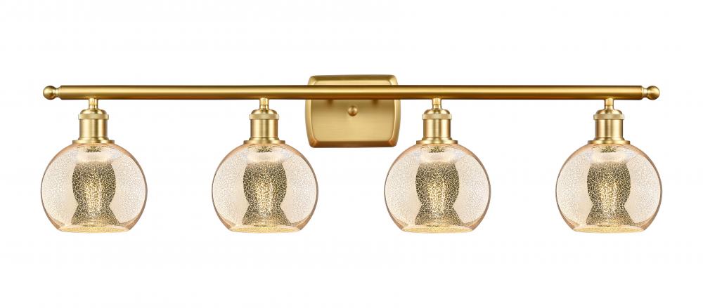 Athens - 4 Light - 36 inch - Satin Gold - Bath Vanity Light