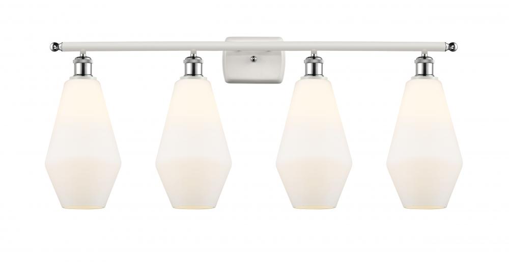 Cindyrella - 4 Light - 37 inch - White Polished Chrome - Bath Vanity Light