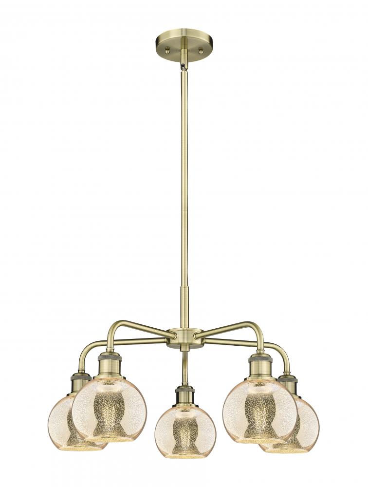 Athens - 5 Light - 24 inch - Antique Brass - Chandelier