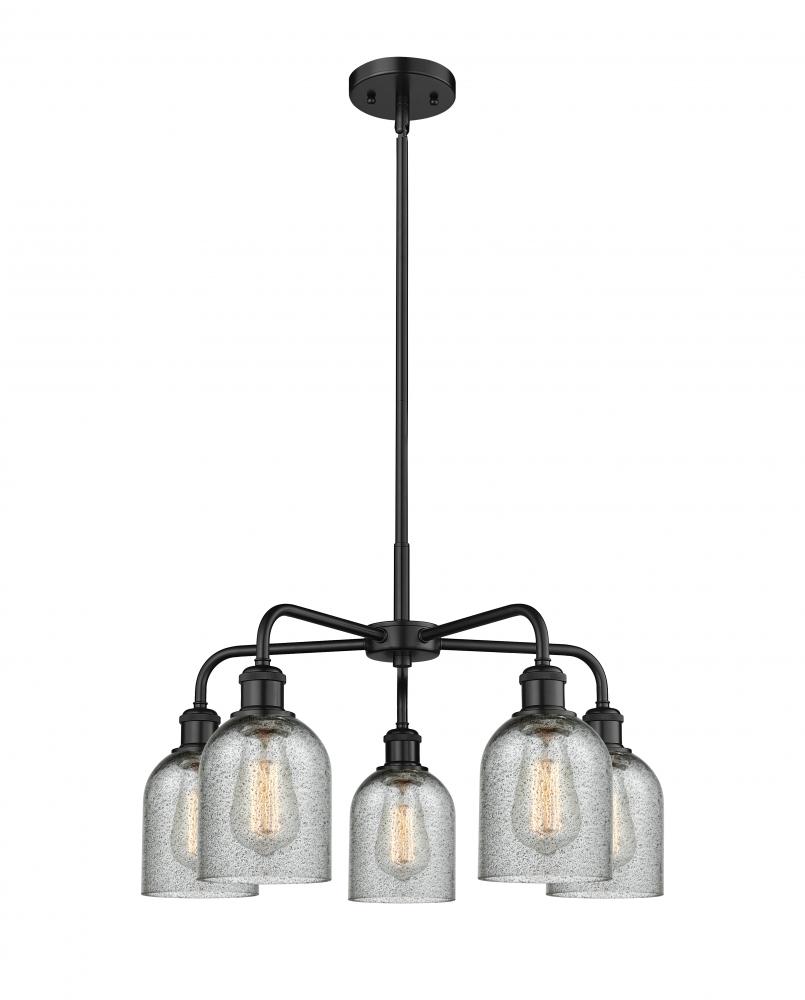 Caledonia - 5 Light - 23 inch - Matte Black - Chandelier