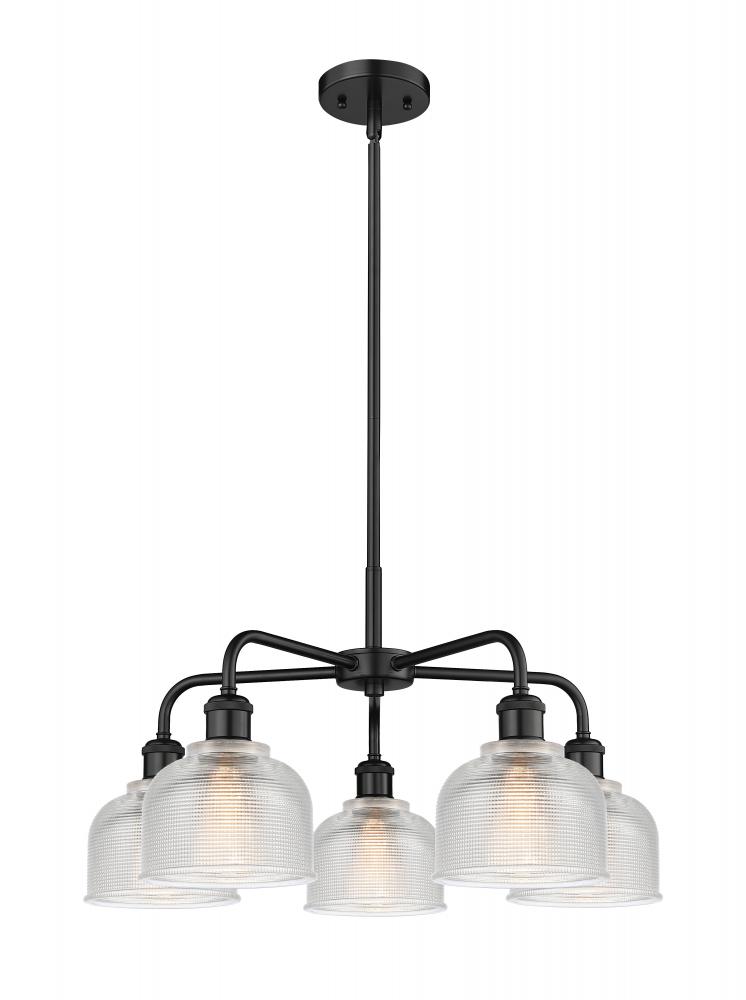 Dayton - 5 Light - 24 inch - Matte Black - Chandelier