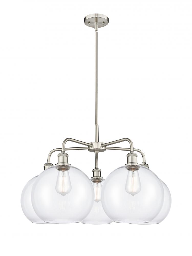 Athens - 5 Light - 28 inch - Satin Nickel - Chandelier