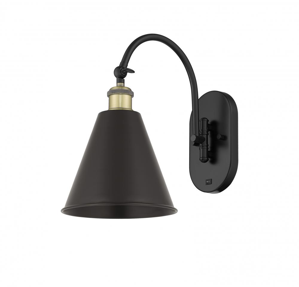 Berkshire - 1 Light - 8 inch - Black Antique Brass - Adjustable Swing Arm