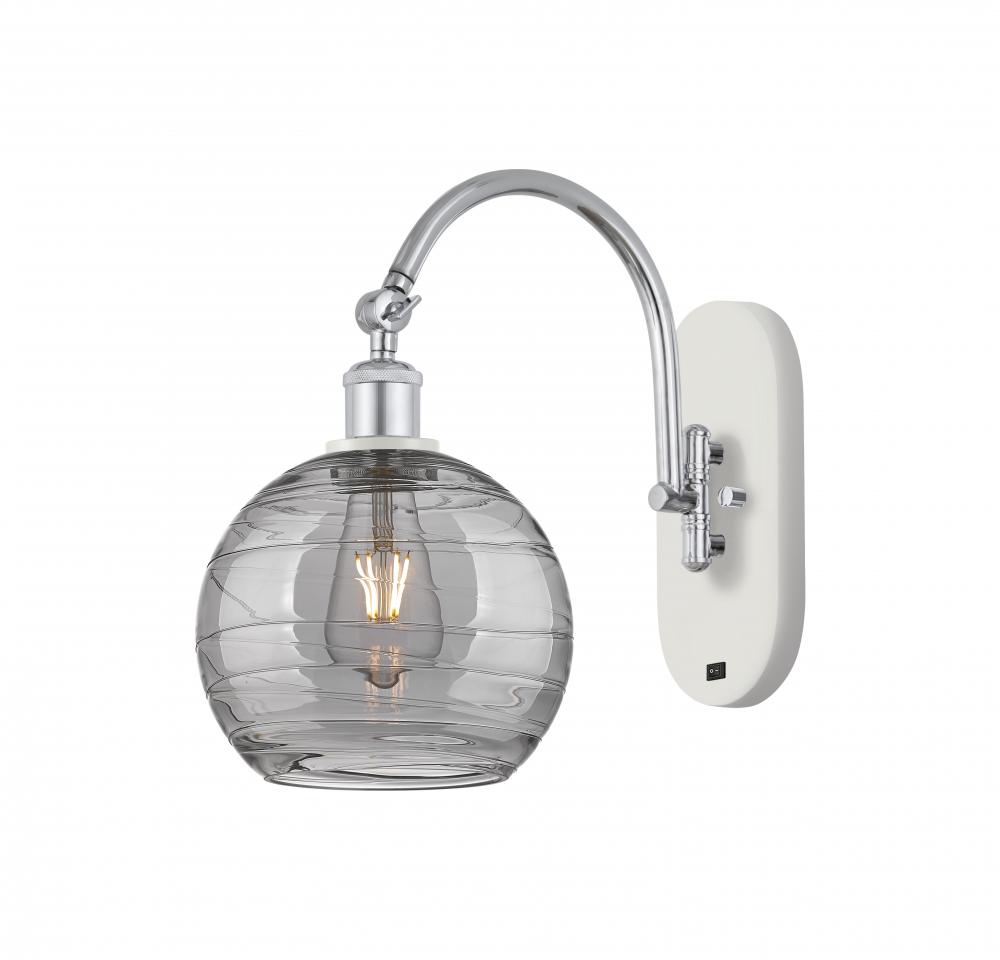 Athens Deco Swirl - 1 Light - 8 inch - White Polished Chrome - Adjustable Swing Arm