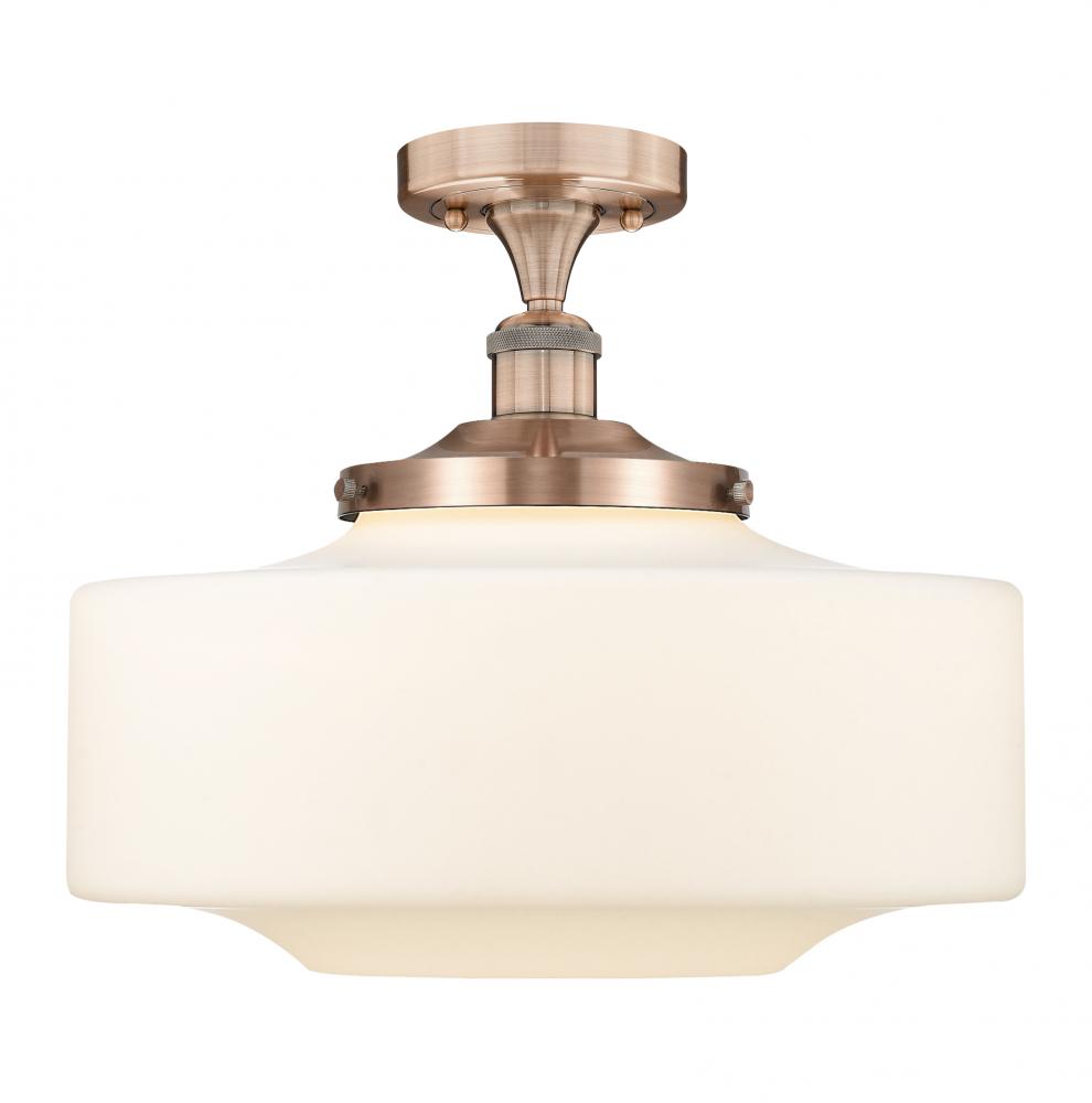 Bridgeton - 1 Light - 16 inch - Antique Copper - Semi-Flush Mount
