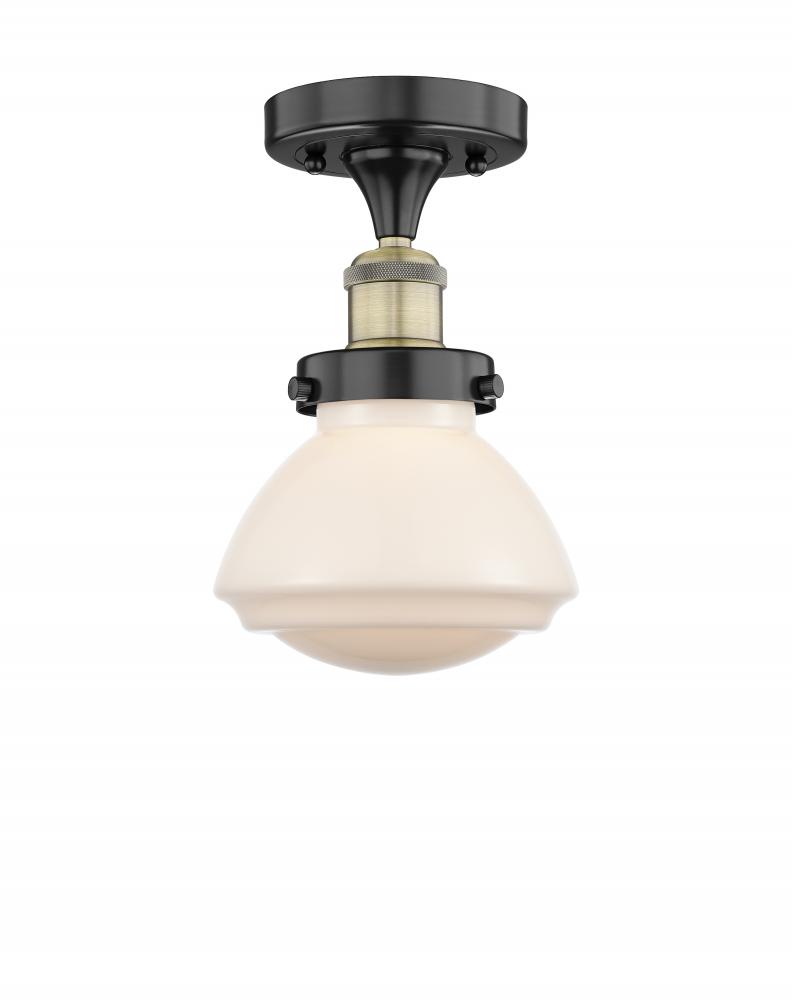 Olean - 1 Light - 7 inch - Black Antique Brass - Semi-Flush Mount