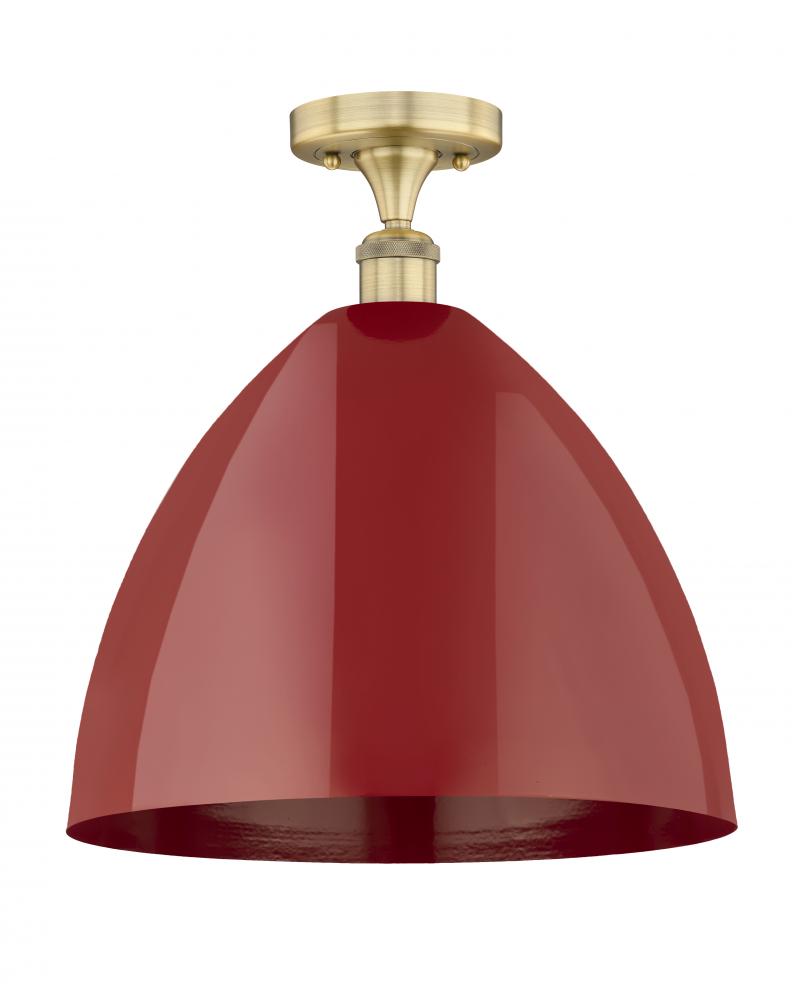 Plymouth - 1 Light - 16 inch - Brushed Brass - Semi-Flush Mount