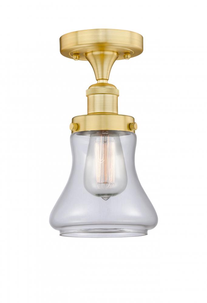 Bellmont - 1 Light - 6 inch - Satin Gold - Semi-Flush Mount