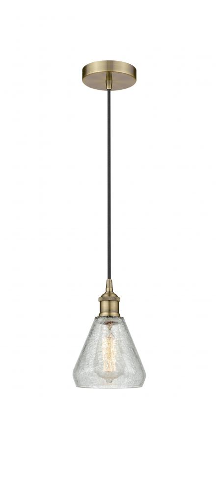 Conesus - 1 Light - 6 inch - Antique Brass - Cord hung - Mini Pendant