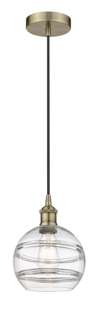 Rochester - 1 Light - 8 inch - Antique Brass - Cord hung - Mini Pendant