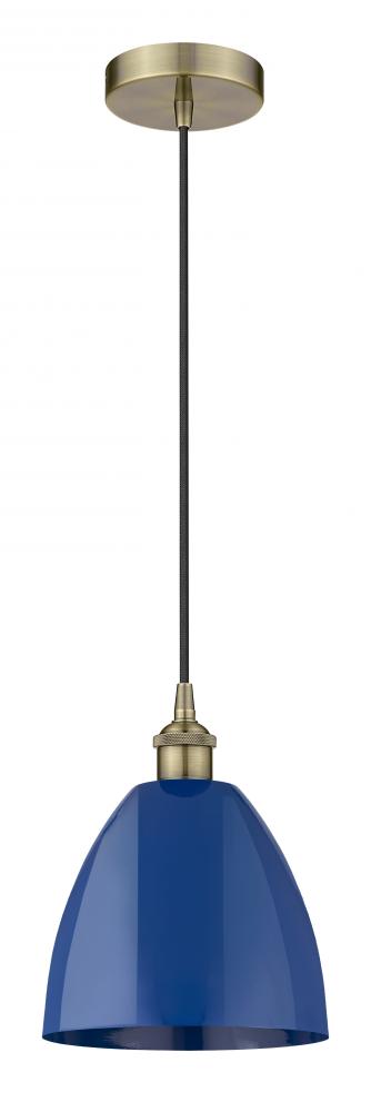 Plymouth - 1 Light - 9 inch - Antique Brass - Cord hung - Mini Pendant