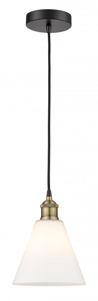 Berkshire - 1 Light - 8 inch - Black Antique Brass - Cord hung - Mini Pendant