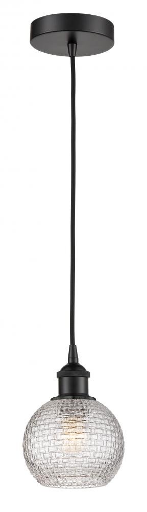 Athens - 1 Light - 6 inch - Matte Black - Cord hung - Mini Pendant