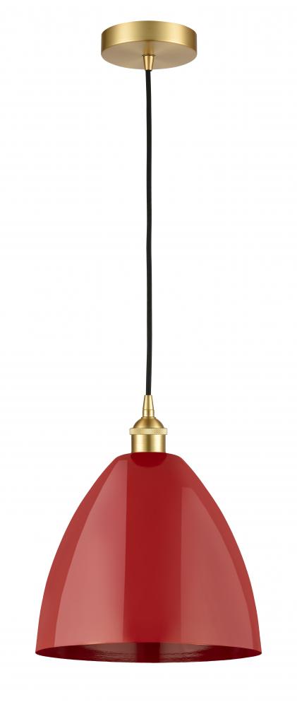 Plymouth - 1 Light - 12 inch - Satin Gold - Cord hung - Mini Pendant