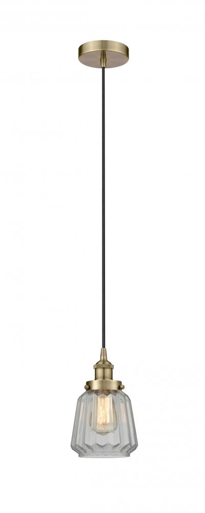 Chatham - 1 Light - 7 inch - Antique Brass - Cord hung - Mini Pendant