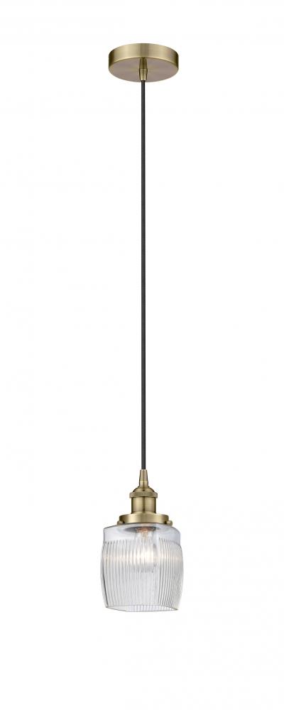 Colton - 1 Light - 6 inch - Antique Brass - Cord hung - Mini Pendant