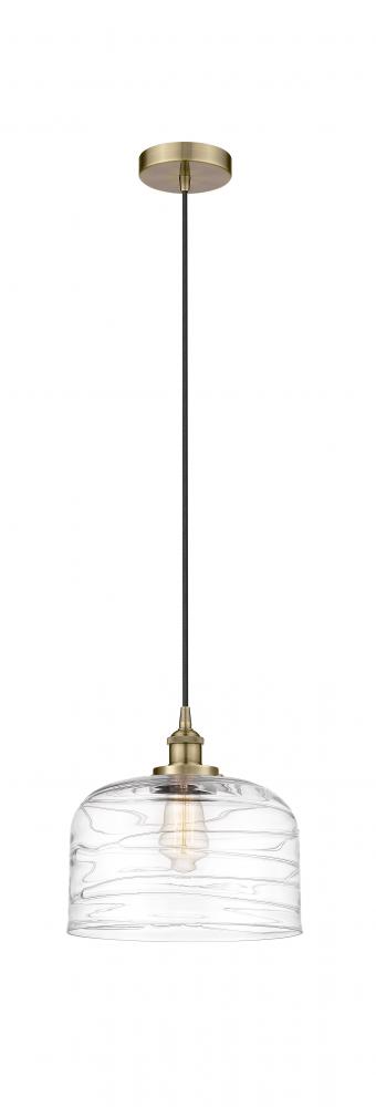 Bell - 1 Light - 12 inch - Antique Brass - Cord hung - Mini Pendant