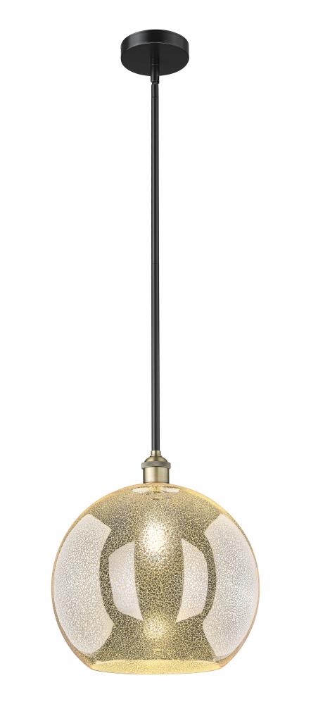 Athens - 1 Light - 14 inch - Black Antique Brass - Cord hung - Pendant