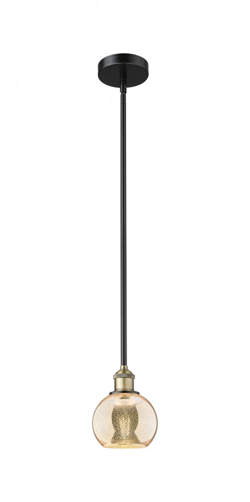 Athens - 1 Light - 6 inch - Black Antique Brass - Cord hung - Mini Pendant
