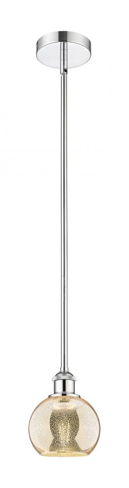 Athens - 1 Light - 6 inch - Polished Chrome - Cord hung - Mini Pendant