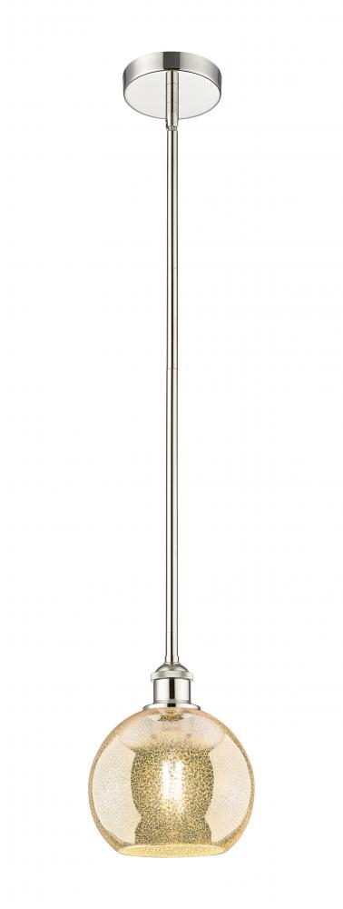 Athens - 1 Light - 8 inch - Polished Nickel - Cord hung - Mini Pendant