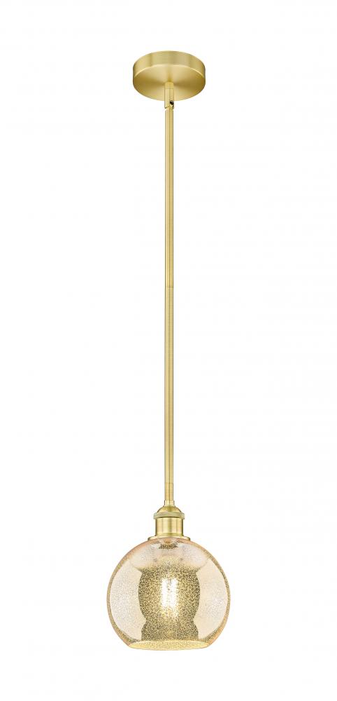 Athens - 1 Light - 8 inch - Satin Gold - Cord hung - Mini Pendant