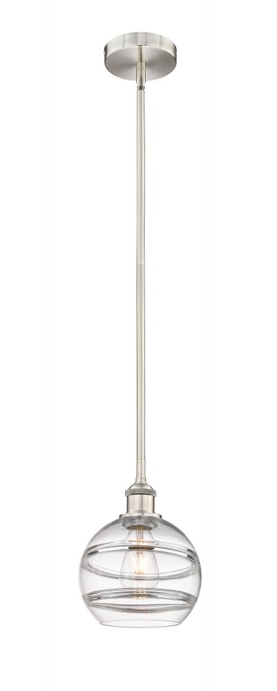 Rochester - 1 Light - 8 inch - Brushed Satin Nickel - Cord hung - Mini Pendant